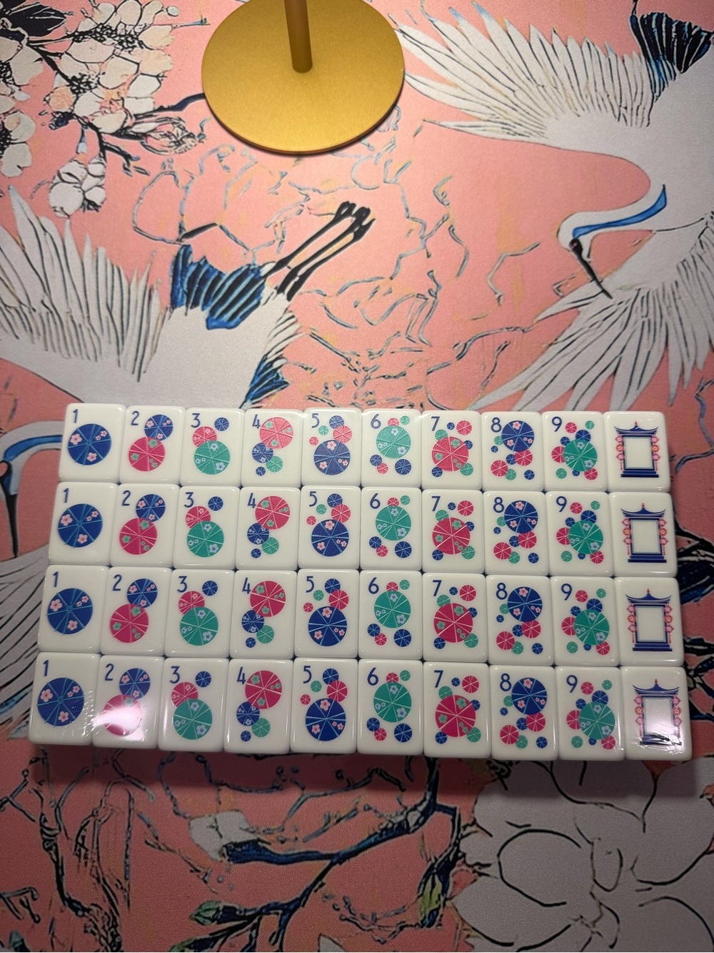 Turquoise, pink, and blue mahjong tiles - Picture 4 of 8